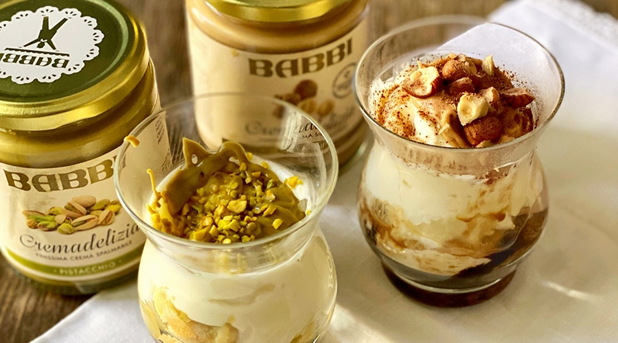 Tiramisù alla Cremadelizia Nocciola e Cremadelizia Pistacchio