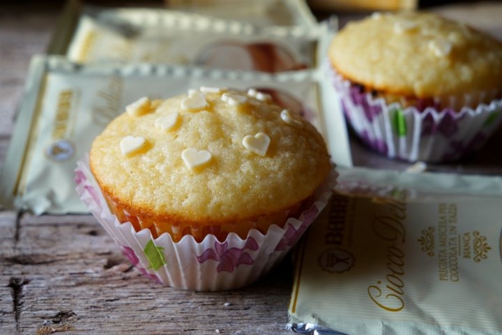 Muffin al cioccolato bianco