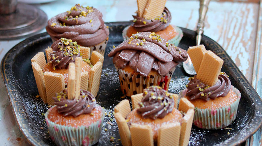cupcakes cioccolato pistacchio e waferini